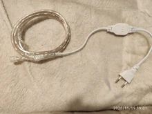 Tira de luces LED impermeable para exteriores, tira de luces LED SMD 2835, 1M, 2M, 5M, 10M, 20M, 25M, 220V, Flexible, color blanco cálido