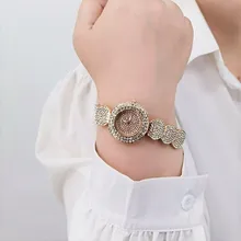 Reloj de moda con diamantes para mujer, pulsera femenina informal de marca de lujo, relojes de cristal