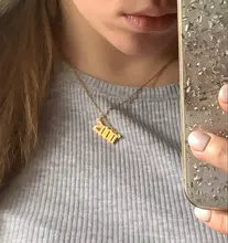 SMJEL-Collar personalizado con número de año para mujer, colgante, fecha de nacimiento, cumpleaños, de 1980 a 2019, 1989 2000