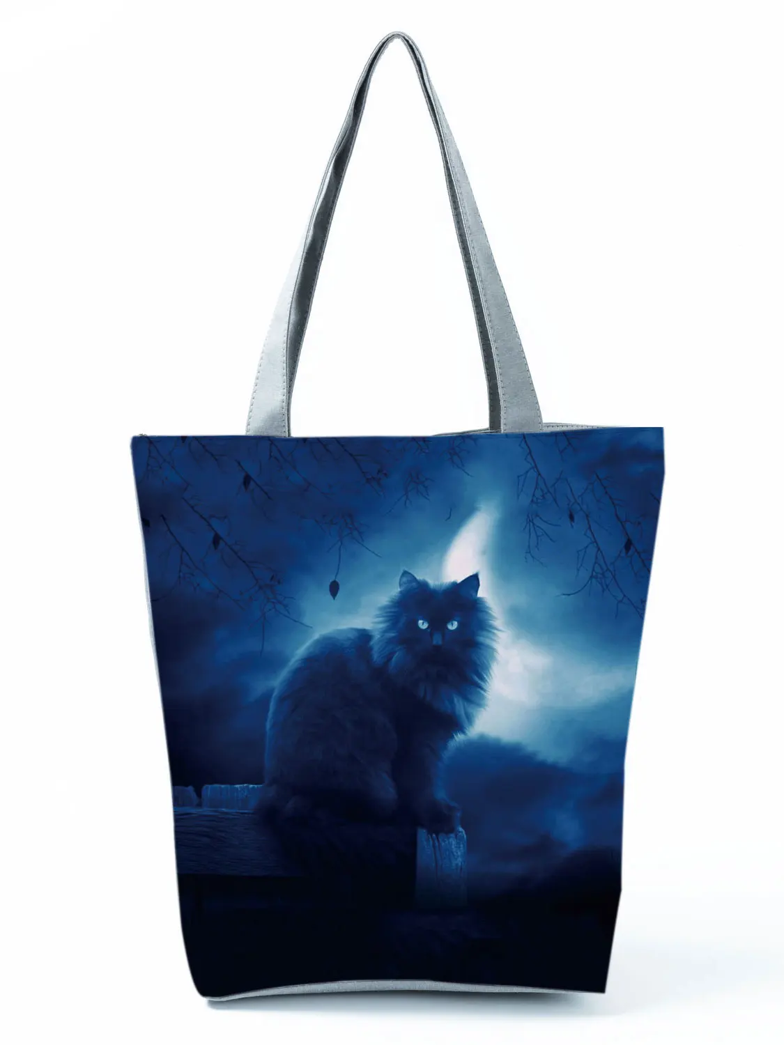 2022 Cool Fashion Handbag Female Cats Print 3D Tote Travel Women Shoulder Bag Foldable High Capacity Shopping Bag Custom Pattern 