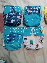 Reusable Baby Nappy Diaper-Cover Pocket-Diaper OS New-Print Hot-Sale 4pcs/Set