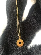 DOTIFI-collar de acero inoxidable para mujer, Color dorado y plateado, joyería hecha a mano con brújula redonda pequeña