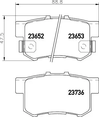 Колодки тормозные задние дисковые комплект HELLA 8DB355027-811