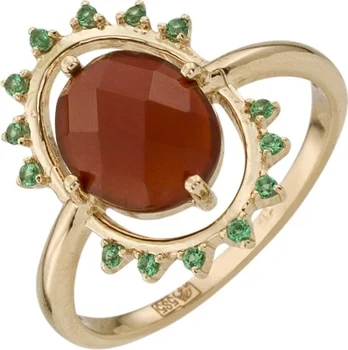 

Aloris ring with cubic zirconia and carnelian red gold
