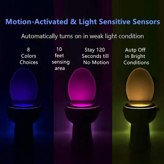 Sensor de Luz LED para asiento de inodoro 5