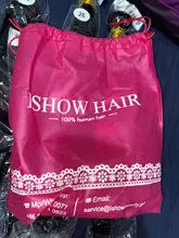 Ishow Hair mechones rectos con Frontal transparente de encaje Frontal y mechones extensiones de cabello humano mechones malayos con cierre Frontal