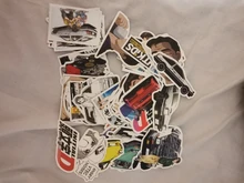 Pegatina JDM de estilo automovilístico para patineta, adhesivo de diseño para nevera, impermeable, grafiti, 10/50 Uds.