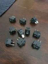 Switch Push-Button SPST 250V Black White KCD11 Snap-In-On/Off 3A 10x15mm 10pcs And Red