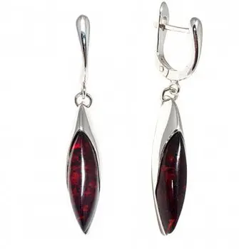 

Earrings made of silver with Amber cognac