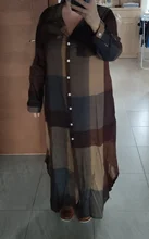 Dress Casual Robe Longue Maxi-Shirt Vestidos Plaid Vintage Plus-Size Fashion 5XL Women Autumn