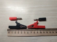 Alligator-Clip Socket-Battery Test-Probe Banana-Plug Black 55MM with 4mm Red