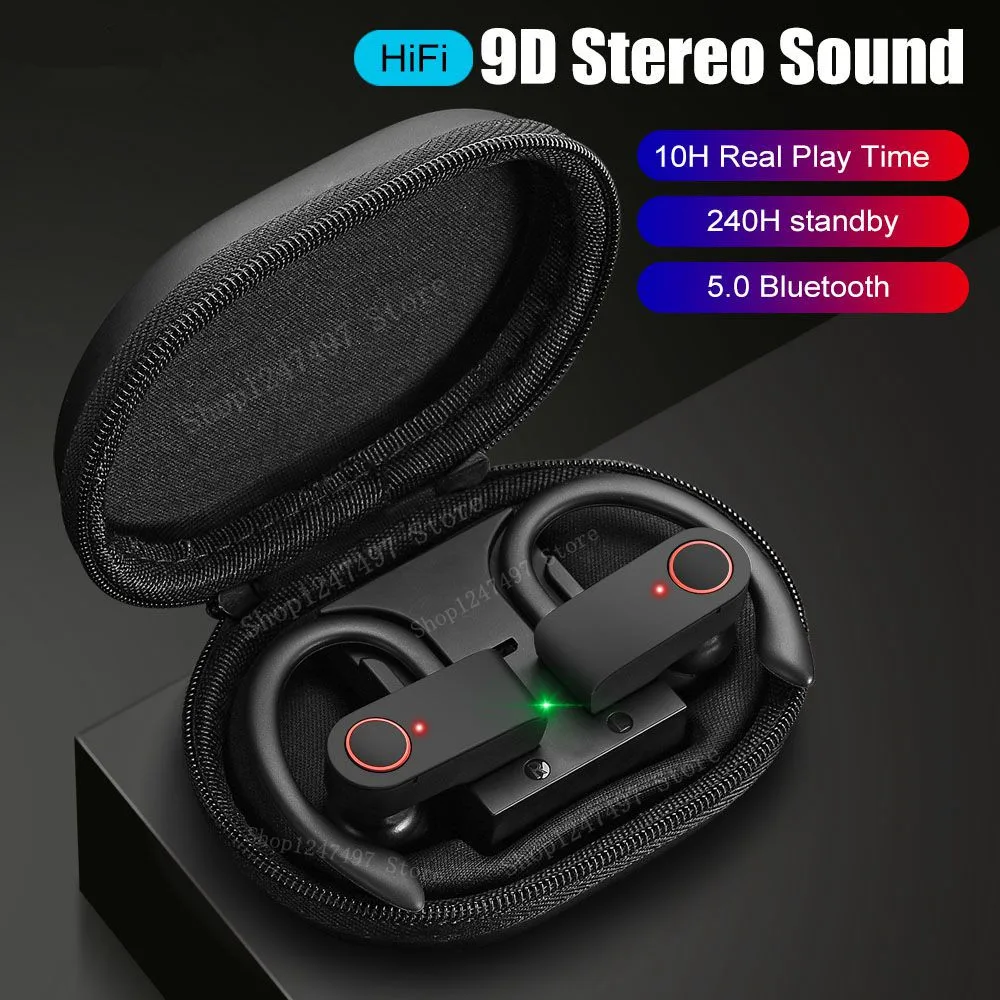 TWS Bluetooth 5 0 наушники 9D стерео беспроводные CVC шумоподавление водонепроницаемые