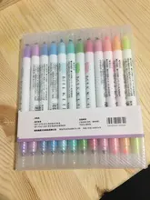 Rotuladores de arte uso didáctico, 12 Uds., rotuladores de doble cabeza de 12 colores, resaltador de cuenta, diario, decoración, marcador de colores Pastel, bolígrafos de notas