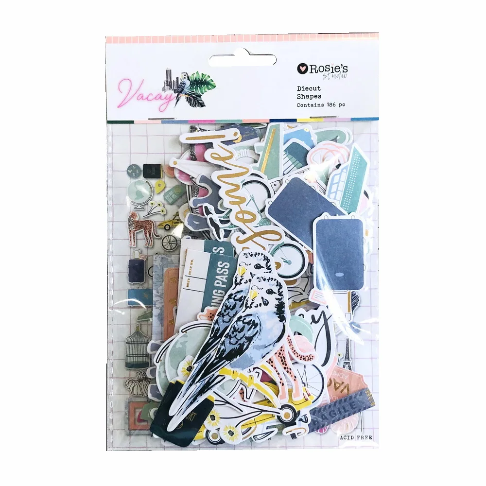 

CRZCrafter 184pcs Printed Paper Diecut Shapes Ephemera Foil Design Craft Die Cuts Scrapbooking Cardmaking Journal Embellishments