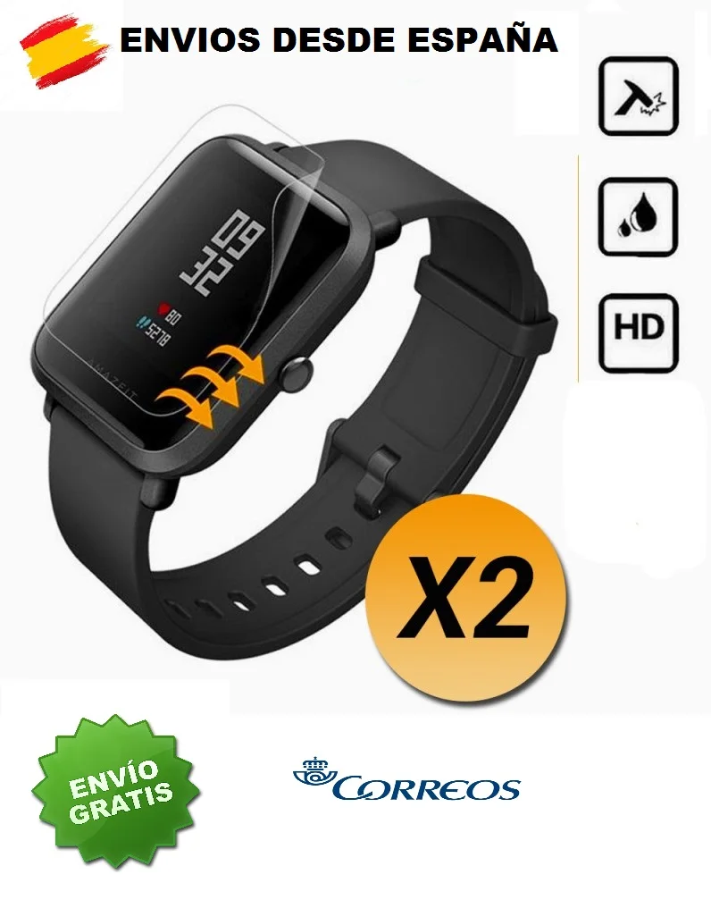 Ofertas Especiales PROTECTOR DE PANTALLA AMAZFIT BIP, LOTE DE 2  PELICULAS SCREEN PROTECTOR NxEMxjeGa