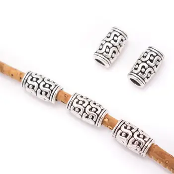 

20 Pcs for 3mm round leather Antique Silver small tube jewelry supplies jewelry finding D-5-3-140