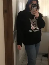 Otoño Invierno Harajuku conejo tejer suéter de manga larga Casual mujeres marea impreso suéter suelto jersey para el novio gótico punk