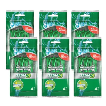 

Wilkinson Sword Extra 3 Plays Headdress Three Bladed 4'lü Use Horse Shaving Knife 6 Package Total 24 PCs