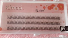 Kimcci-extensiones de pestañas individuales, 120 nudos/funda, pestañas de racimo 3D de visón Natural, maquillaje profesional acampanado