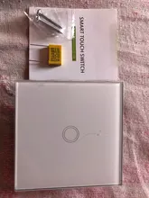 Wall-Lamp Light-Switch Glass-Panel Ac110-220v-Switch 1-Gang White Crystal Standard 1-Way