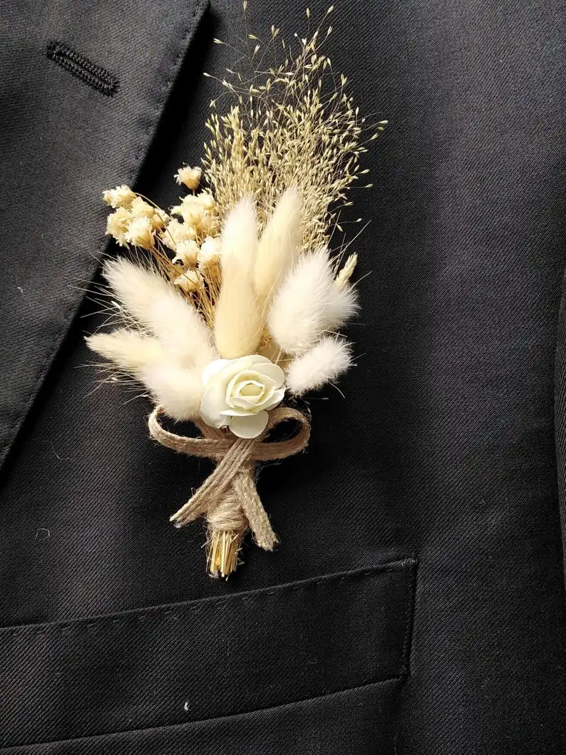 6 Pcs Of Natural Fresh Dried Preserved Flowers Gypsophila Paniculata Needle Corsage Boutonniere groom 6 Pcs Of Natural Fresh Dried Preserved Flowers Gypsophila Paniculata Needle Corsage Boutonniere groom