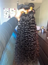 Extensiones con ondas al agua para mujeres negras, extensiones de pelo ondulado brasileño de 1, 3 y 4 ondas al agua, 30 pulgadas, extensiones de cabello humano