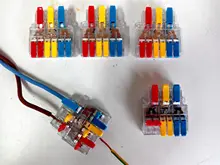 Miniconectores de Cable rápido, Conector de cableado de empalme de resorte compacto Universal, bloque de terminales Push-in, pct-222, 223