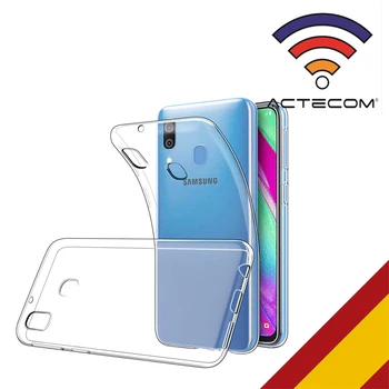 

ACTECOM Funda para Samsung A40 Slim TPU Transparente Suave Funda Protectora Termoplastica Protector Case