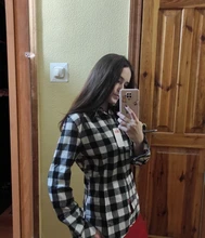 Plaid Shirt Blouses Tops Long-Sleeve Flannel Casual Cotton Women Brand-New Red Excellent-Quality