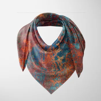 

Else Orange Blue Abstract Watercolor Ethnic 3d Printed Square Rayon Fabric Neck Head Floral Pattern Scarf Scarves Women Hijab