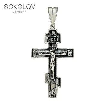 

Cross SOKOLOV from blackened silver fashion jewelry 925 women's/men's, male/female, men's male