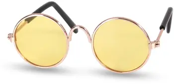 

Funny Pet Sunglasses Classic Retro Circular Metal Prince Sunglasses for Cats or Small Dogs Fashion Costume