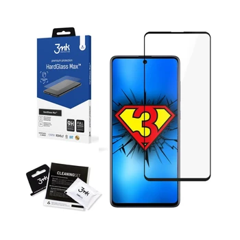 

3MK Protector de pantalla compatible con Samsung Galaxy A71 Negro HardGlass Max - Grado de dureza de la pantalla 9H - Má