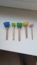 Pinceles para pintar con esponja para niños, pinceles para pintar con esponja de madera, pinceles para dibujo de Graffiti, juguetes educativos, cepillo de limpieza, 5 uds.