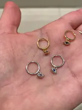 WANTME-Joyería de 100% plata fina 925 auténtica para mujer, mini pendiente de ojos malvados de circón azul, aretes pequeños de tuerca