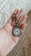 1 Uds Retro cuarzo de bronce bolsillo Vintage reloj movimiento llavero esfera redonda clave cadenas