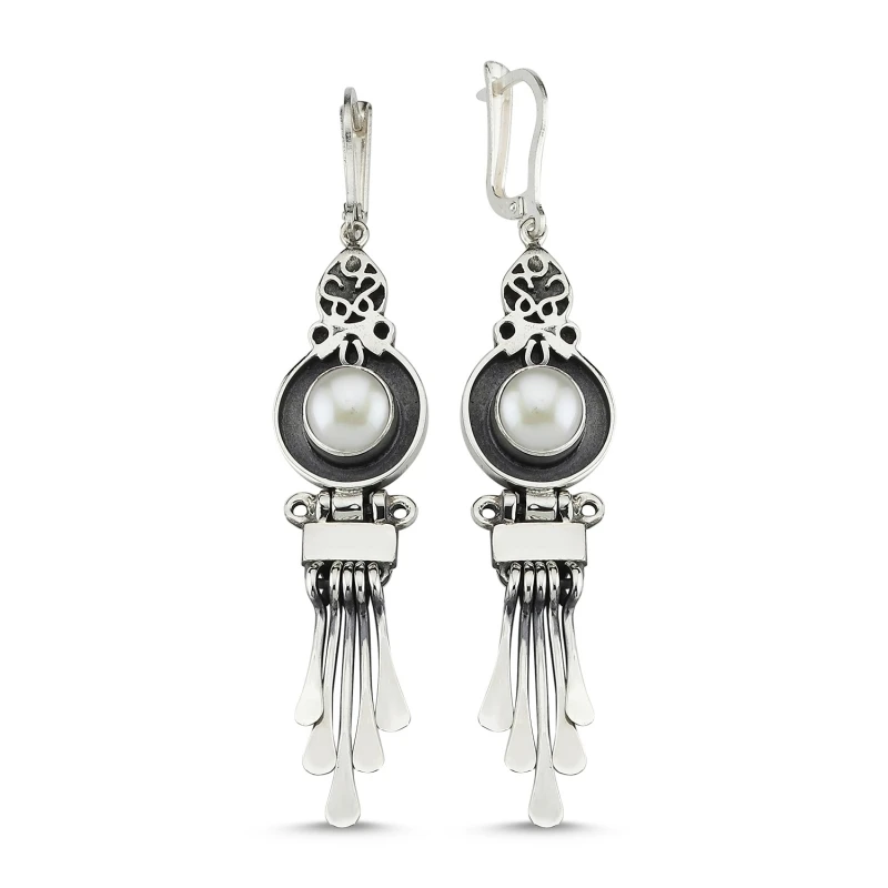 

Armagano With Pearl Dangle Hand Handwork Earrings