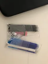 1 + 10 unids/set Panda magia Gel borrable pluma 0,35mm tinta azul y negra recambios Rod la escritura papelería bolígrafo de tinta de Gel