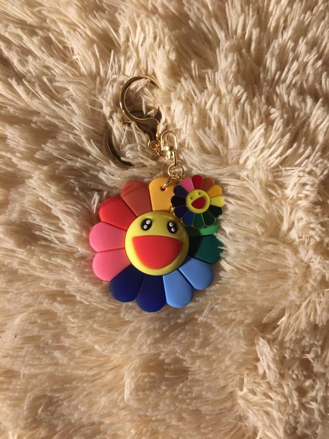 Little Luxuries Designs Takashi Murakami Style Rhinestone Flower Keychain/Bag Charm