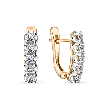 

Gold 585 sterling silver earrings with stones: Diamond