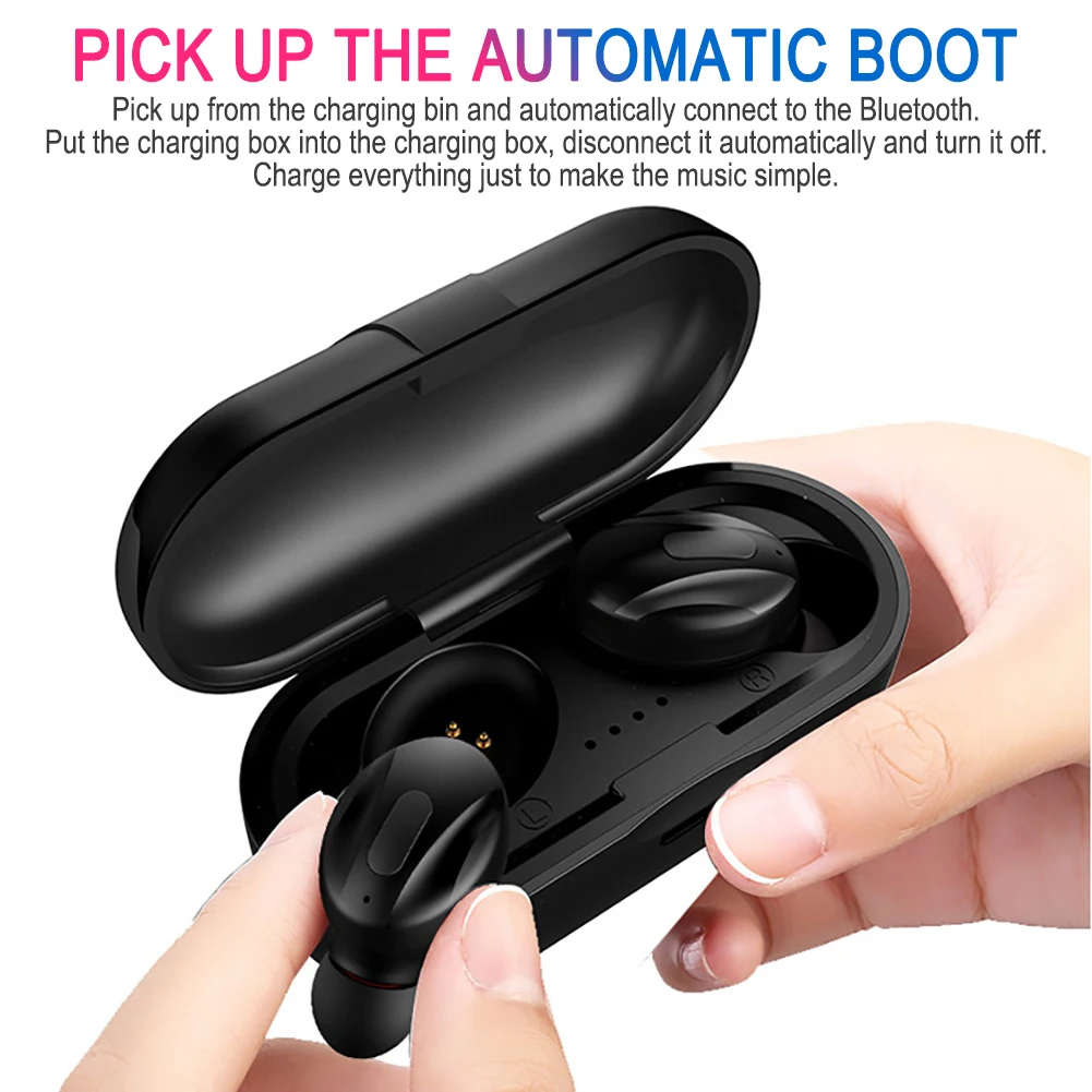 Черные XG-13 Bluetooth наушники, стерео двойная гарнитура TWS 5,0, Bluetooth eraphones, спортивные беспроводные наушники, Handfree см x см-1