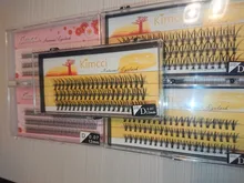 Kimcci-extensiones de pestañas individuales, 120 nudos/funda, pestañas de racimo 3D de visón Natural, maquillaje profesional acampanado