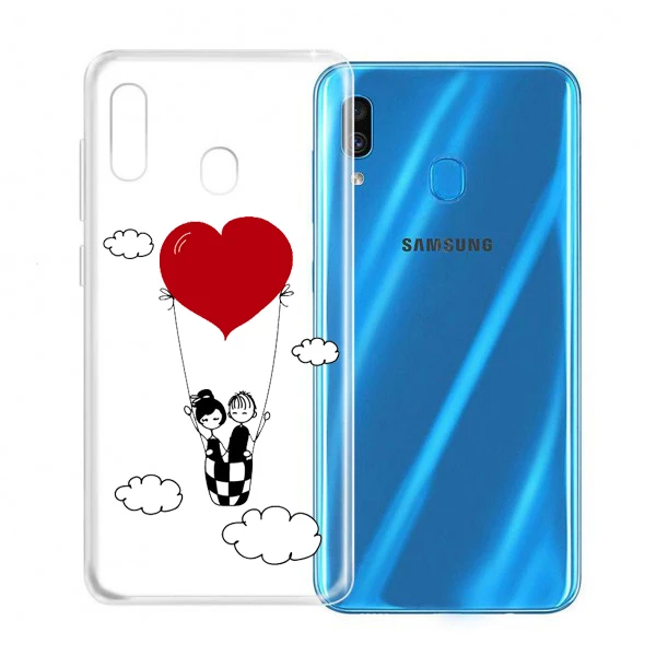 Чехол-подставка гелевый TPU samsung A20e пара глобус Награды Любовь Сердце Костюм рисунок