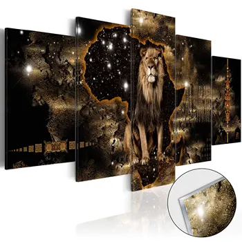 

Glass acrylic paintings-Golden Lion [Glass] - 200x100 cm