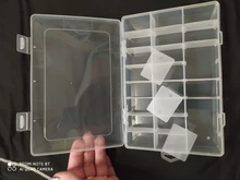 Caja de almacenamiento de plástico para joyas, compartimiento ajustable, caja para pendientes, estuche para joyería, varios tamaños