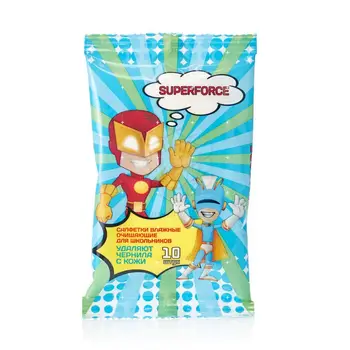 

Wet wipes delicare for school children "robots" 10 PCs.