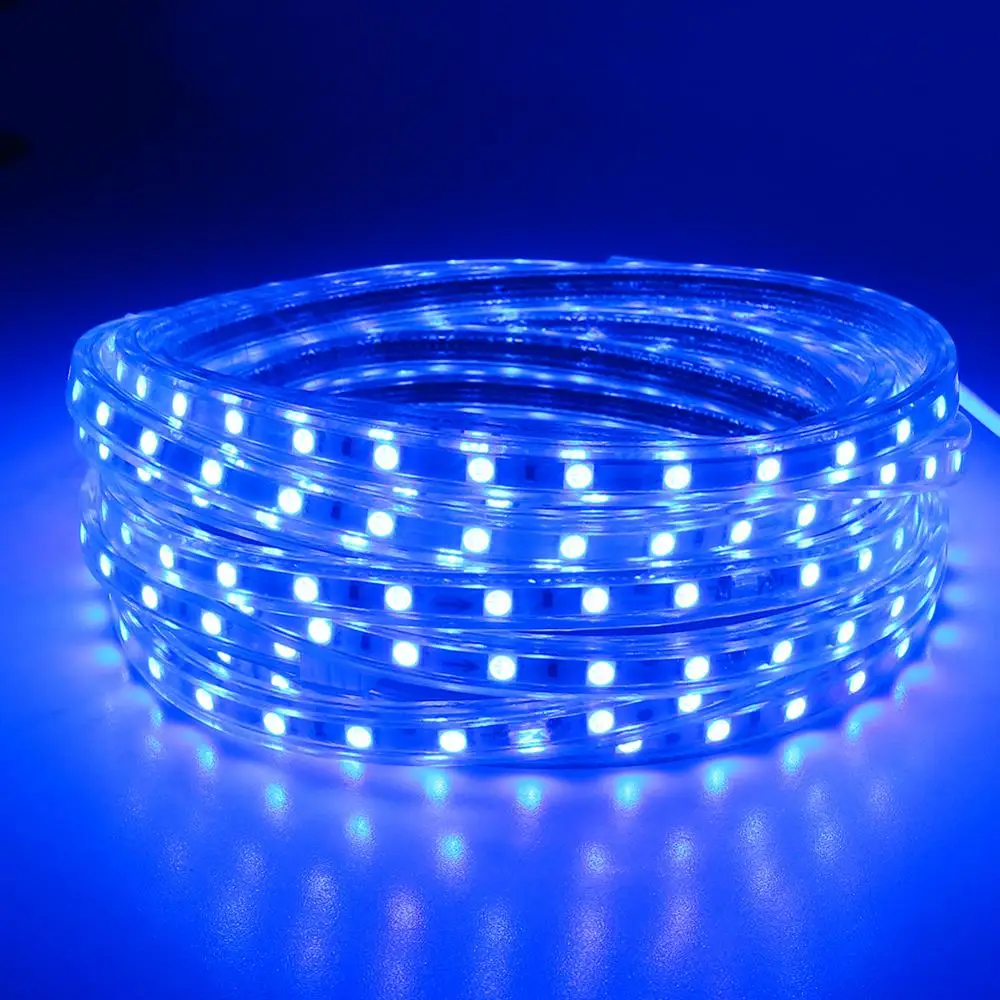 Blue Color 220 В светодиодный ленточный светильник 5050 светодиодный водонепроницаемый IP67 яркий, чем 5630 2835 3528 Светодиодный Ленточный белый теплый белый красный зеленый синий - Испускаемый цвет: Blue Color