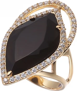 

Jay VI ring with obsidian and cubic zirconia