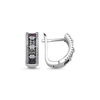 

Teleplus Colorful Zircon Stone Earrings 925 Sterling Silver