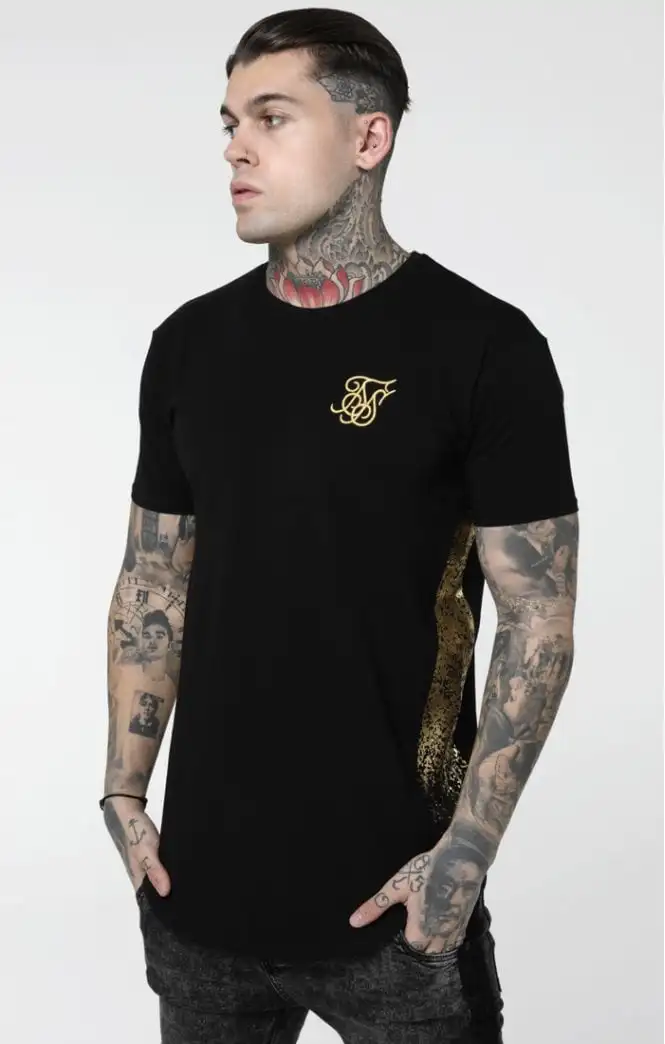 

SikSilk S/S Foil Fade Panel Tee - Black & Gold